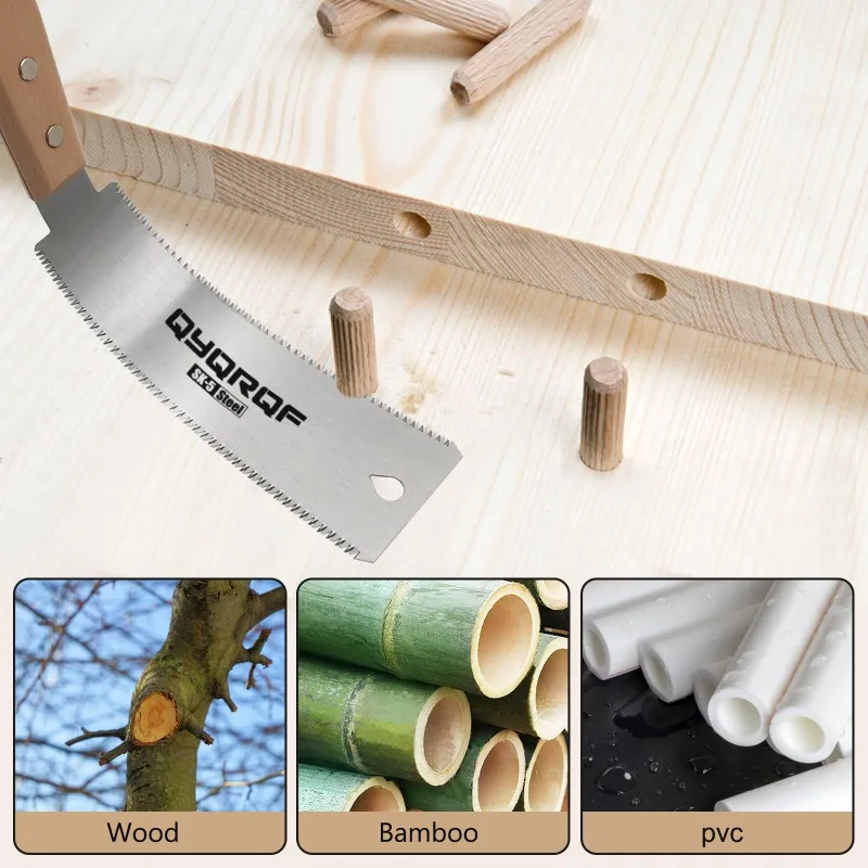 1 قطعة منشار يدوي صغير 6 بوصة منشار سحب ياباني حواف مزدوجة 15/17 منشار قطع فلوش لمشاريع النجارة ذاتية الصنع #1