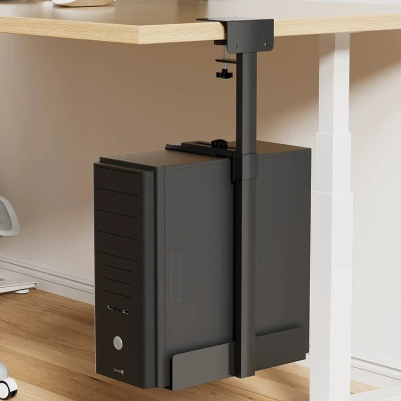 Heavy Duty No Drill CPU Mount, Width Adjustable Under Desk Hanger, Suspended Computer Tower Bracket, Desk Storage Support Stand