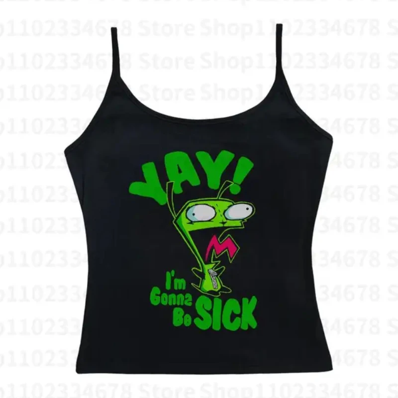 Vintage Women\'s Y2K Clothing Gothic Emo Girl Cut Top Street Wear Punk Elf Print Aesthetic Cute Garbage Crop Top T-shirt