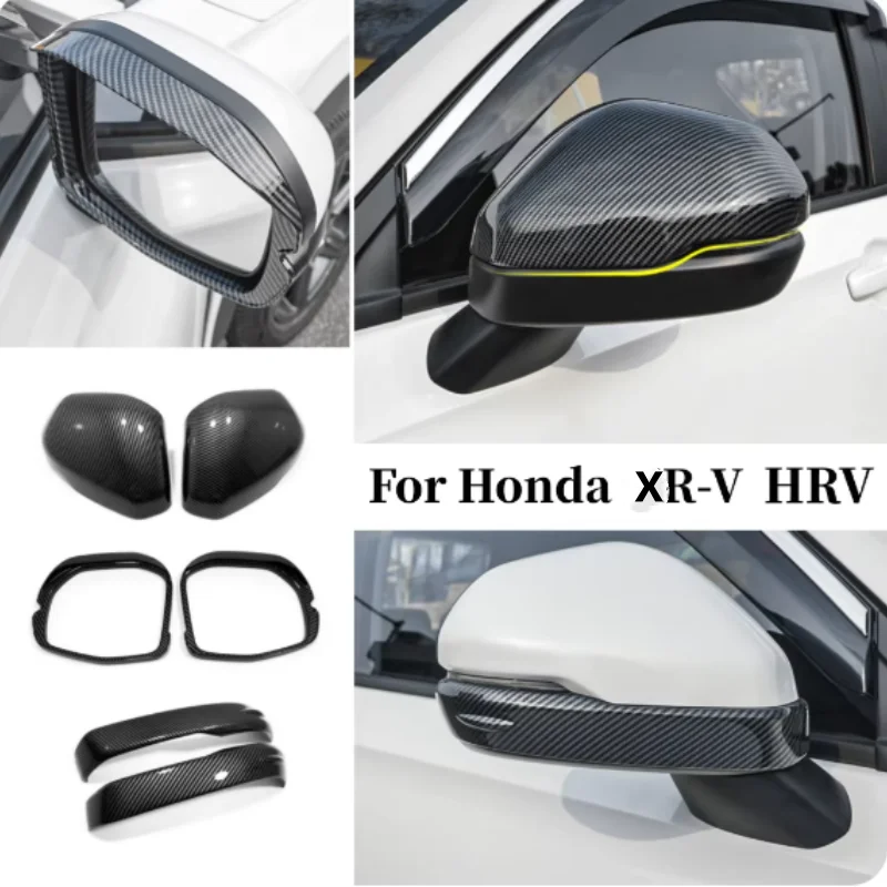 

ABS Body Door Rear View Mirror Frame Cover Rearview Eyebrow Trims Car Accessories 2pcs For Honda XRV HR-Vezel/e:NS12022 2023