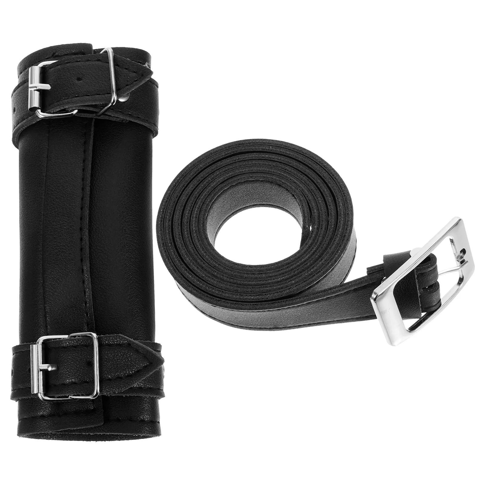 

1 set Medieval Sword Frog Cosplay Holder Single Handle Black PU Waist Belt for Fixing Sword Role Play Accessories