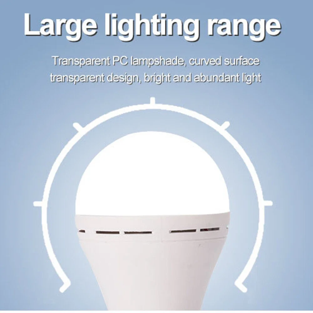 E26/E27 لمبة إضاءة طوارئ عالية السطوع للتخييم في الهواء الطلق وصيد الأسماك، مصباح طوارئ محمول موفر للطاقة