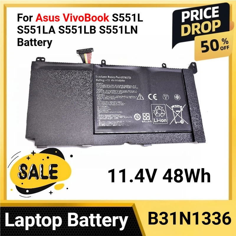 

B31N1336 11.4V 48Wh For Asus VivoBook S551L S551LA S551LB S551LN Battery K551L K551LB K551LN K551LA
