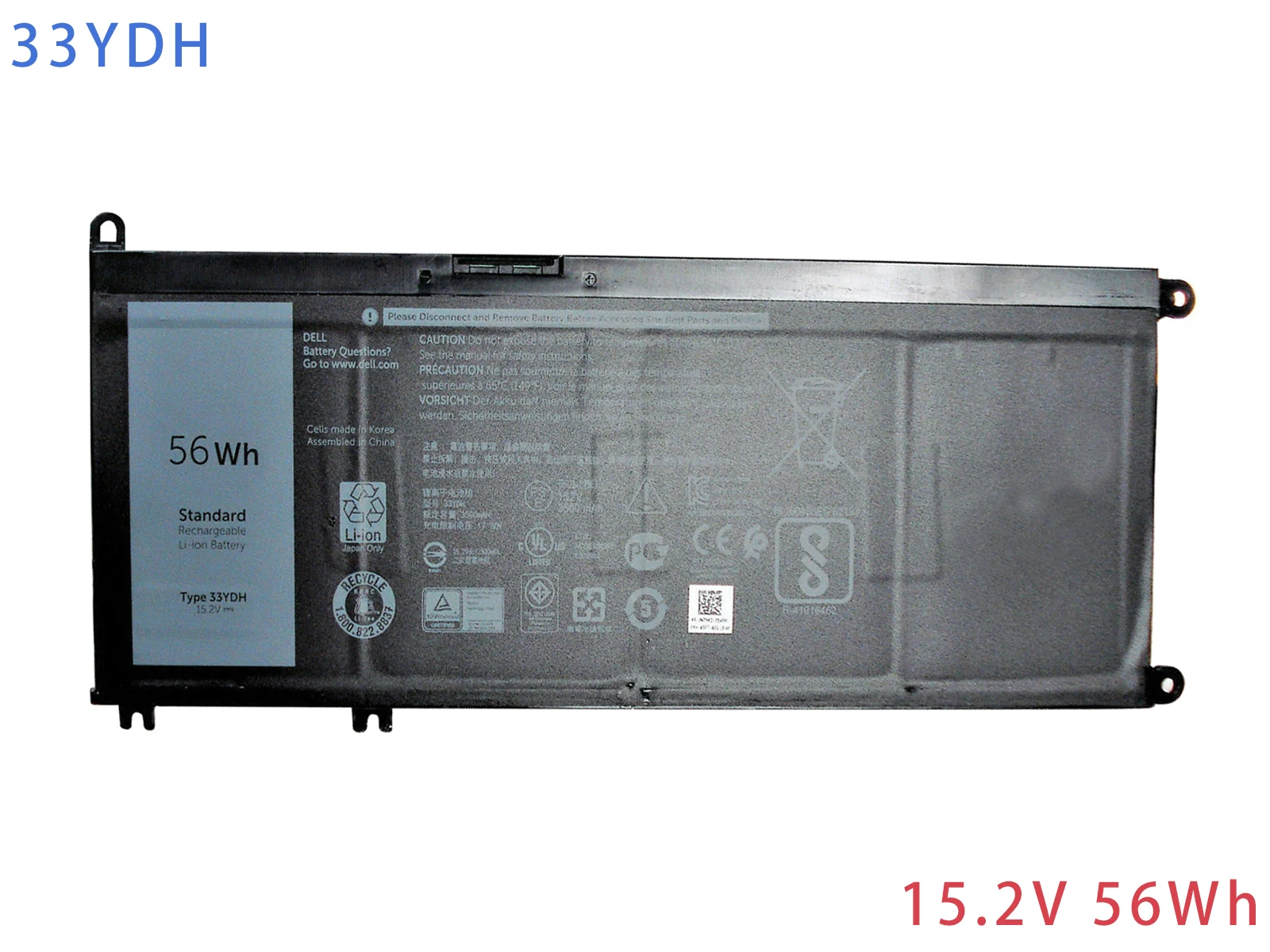 BITERSON New 4Cell 15.2V 56Wh Laptop Internal Battery 33YDH for Dell Latitude 3380 3480 3490 3590 3580 Inspiron 15 17 7000