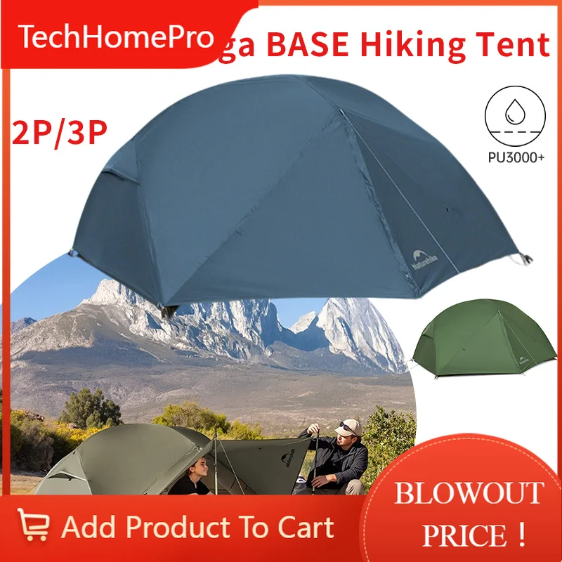 TechHPNaturehike Mongar BASE Hiking Ten20D Nylon Waterproof Ultralight Outdoor Campingt 2 3 Person Trekking Backpacking Shelter
