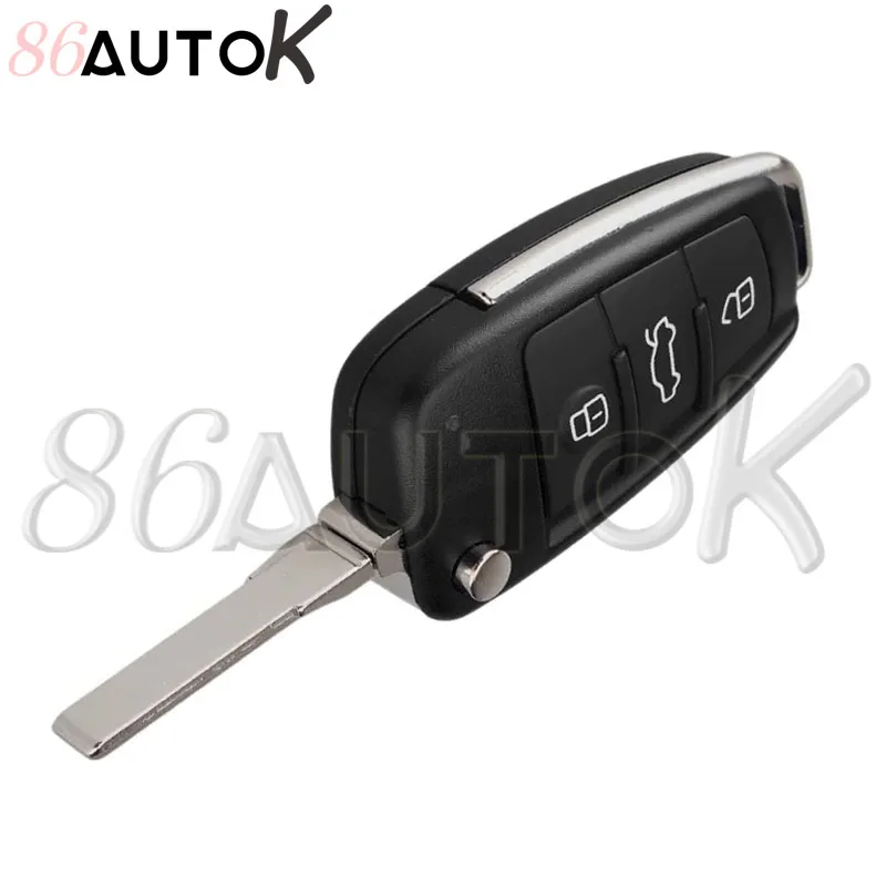 For Audi Q7 B7 Q3 A3 TT A2 A8 A6 A6L A4 S5 C5 C6 B6 Replacement Remote Car Key Shell Flip Key Folding Car Key Case 3 Buttons