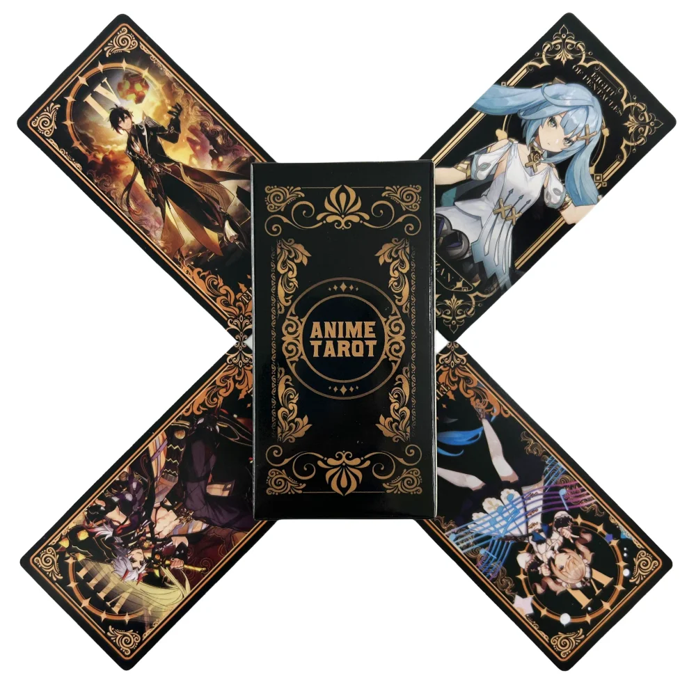 Anime Tarot Cards 78pcs Fortune Telling Card Game English Version 10.3*6cm Vision Board for Entertainment