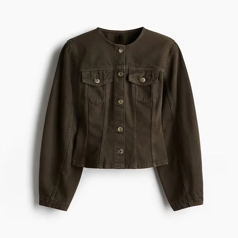 الشارع الصلبة الدنيم المرأة بنطلون البدلة Y2k س الرقبة واحدة الصدر معطف نحيف جيب مضغوط السراويل 2025 ربيع الخريف سيدة مجموعة