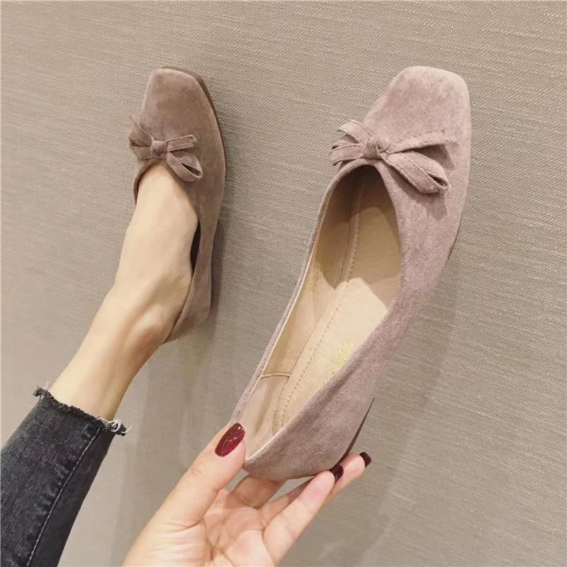 Women Flats Black Flat Shoes Dressy Comfort Summer Spring Casual Shoe Female Walking Shoes Square Toe Size 31-46 Bowknot Loafers