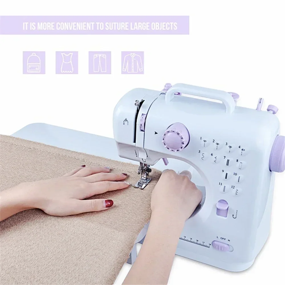 Cheap And Fine Mini Desktop Multiple Electric Sewing Machine Portable Household Needlework Presser Foot Pedal Sew Thick Clothes