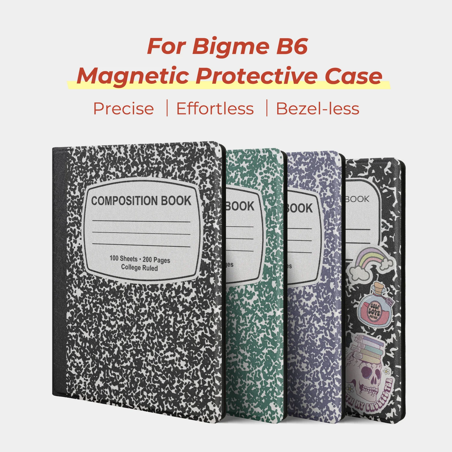 

Чехол Twosheep для Bigme B6, 6 дюймов, с магнитным креплением, без корпуса, с функцией автоматического включения/выключения, в классическом стиле ноутбука, Smart Folio