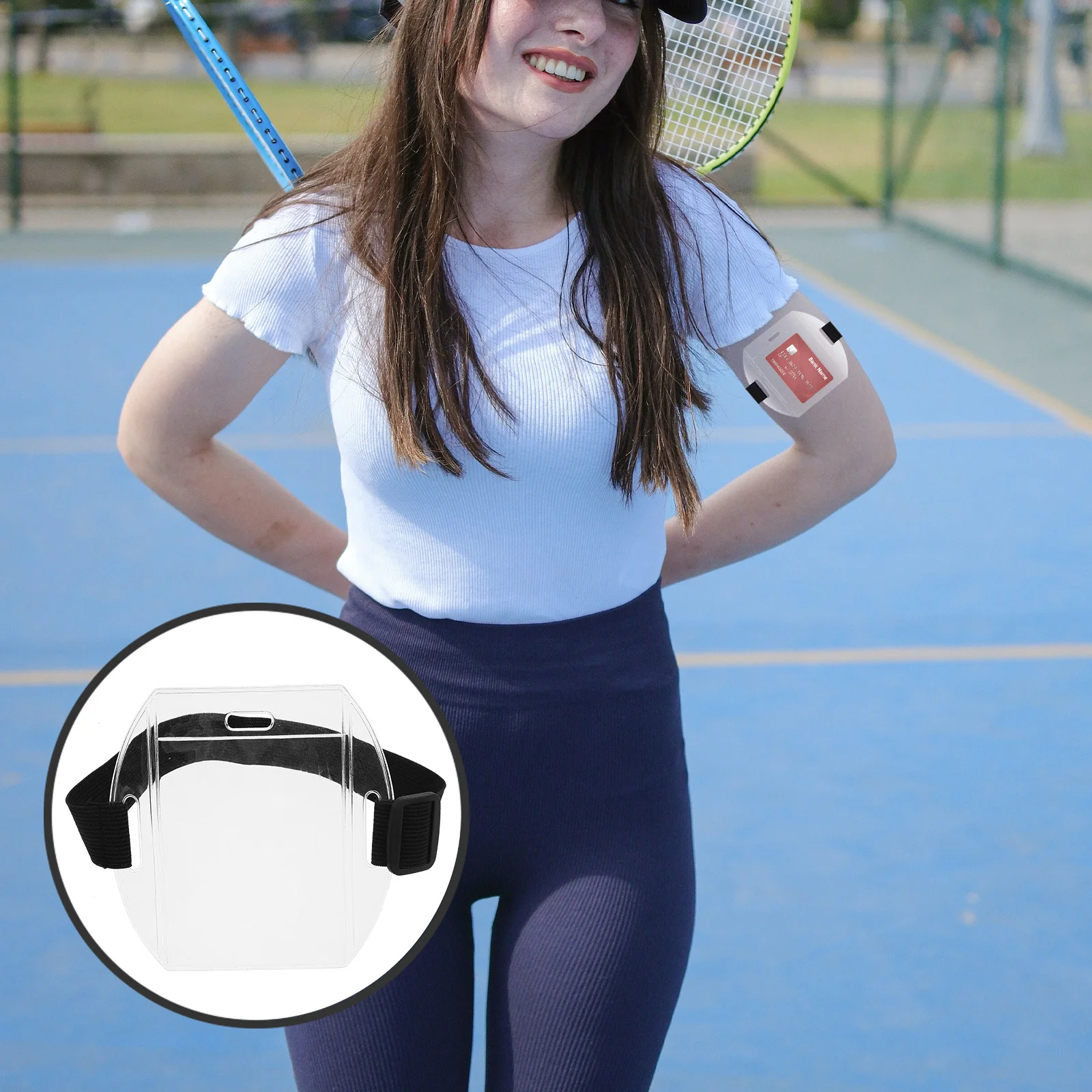 5 قطعة حامل بطاقة مقاوم للماء حامل شارة الهوية الواضحة للعمل تمرير شارة عالمية تصميم حبل مرن للرؤية #1