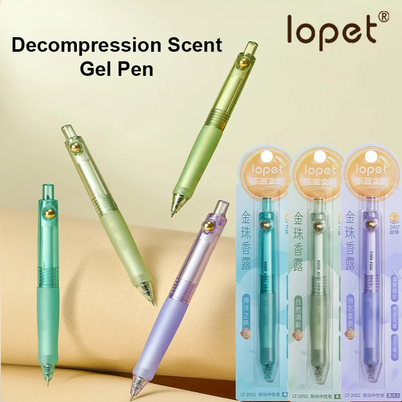 

Lopet Funny Perfume Gel Pen without Smudging or Rubbing Off Fresh Transparent Barrel Smooth Writing Pretty Stationery Supplies
