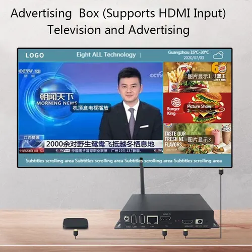 Werbung Digital Signage Media Player Android TV Box Unterstützung WIFI ODER LAN Octa-core CPU 1G + 16G Mit Kostenloser Fernbedienung Softwa