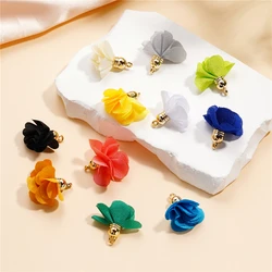 10Pcs/Lot Fabric Flower Tassel Pendants for Jewelry Making DIY Bracelet Earring Tassel Keychain Earring Making Accessories