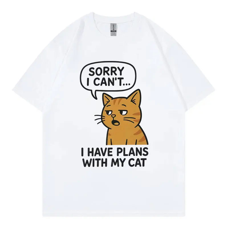 편안한 고양이 애호가 재미 있은 티셔츠 남성 여성 의류 고품질 패션 오버 사이즈 티셔츠 여름 캐주얼 코튼 티셔츠 streetwear