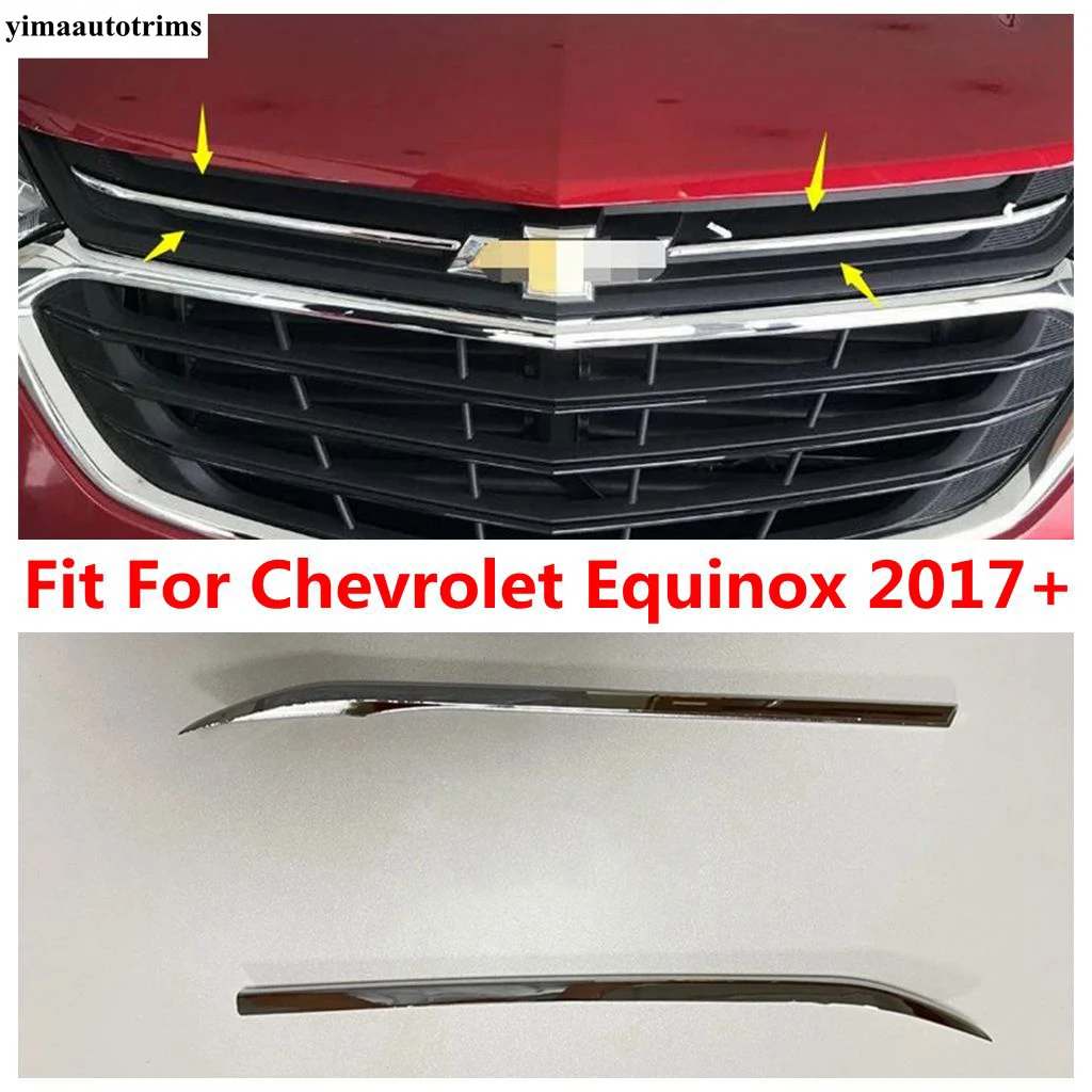 

Car Front Middle Grille Grill Strip Decoration Cover Trim Fit For Chevrolet Equinox 2017 - 2023 ABS Chrome Exterior Accessories