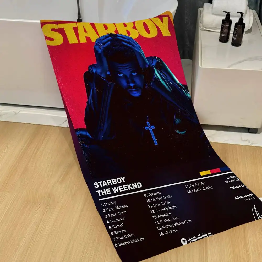 Music Album Star The Weeknd Hip Hop Bath Towel Soft Water Absorbing Breathable For Kids Decorative Cartoon Beach Towel
