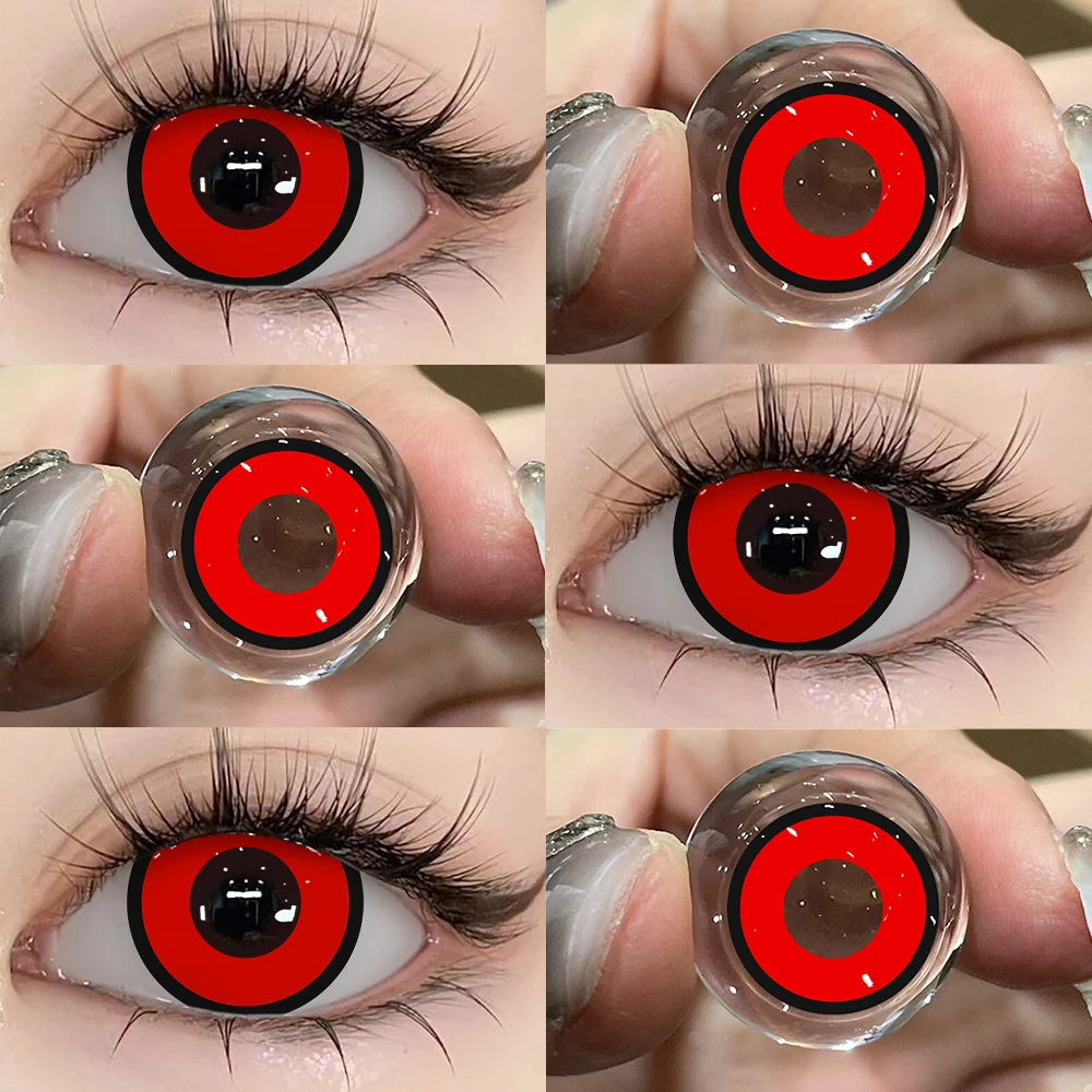 UYAAI Cosplay Kontaktlinsen Make-up Farbige Schüler Kosmetik Schönheit Rote Linsen Frau Cosplay Rosa Schüler Halloween Farbkontakte – Detail 14