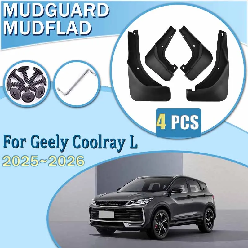 

Car Mudguards Splash For Geely Coolray L 2025 2026 Binyue 4PCS Guards Wheels Covers Wheel Mudflaps Protector Mudflap Accessories