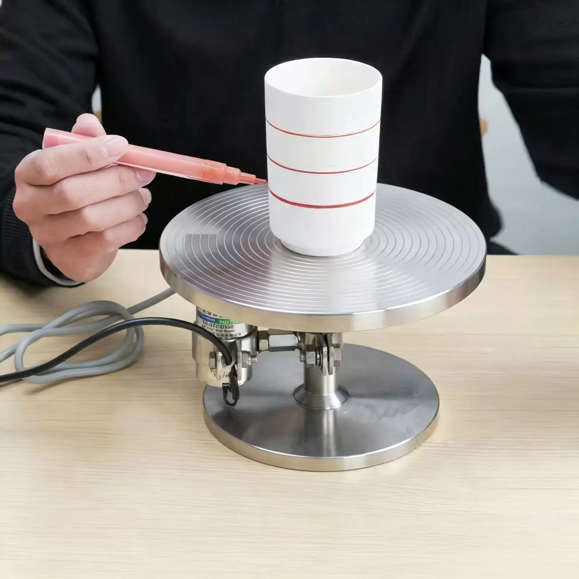 Industrial Spray Painting Turntable, Electric Stainless Steel Rotating Stand with Speed Control Pedal, Pottery Clay Throwing