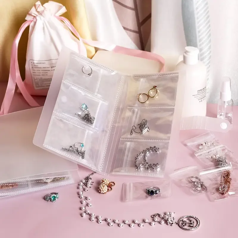 84-Compartment Plastic Jewelry Storage – Portable Travel Organizer for Earrings, Rings, Necklaces, Anti-Oxidation Bags