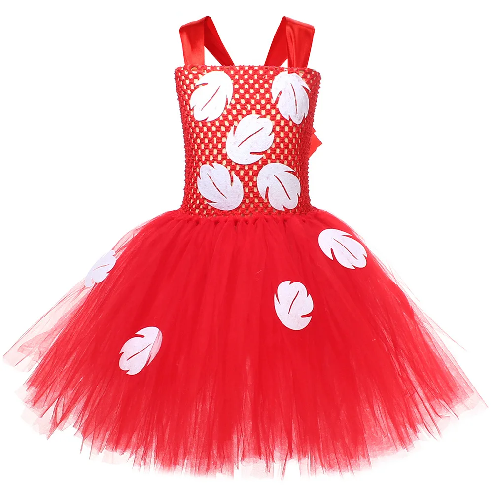 Kids Cosplay Dress for Girls Lilo Inspired Hawaiian Costume With Wreath Necklace Bag Doll for Halloween Birthday