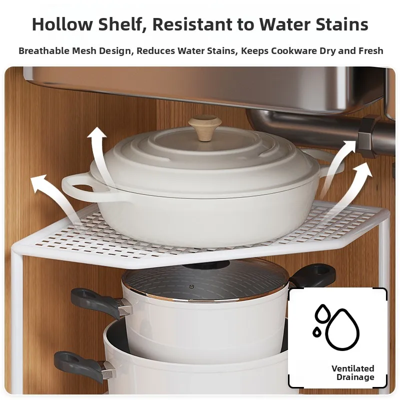 

Stainl Steel Kitchen Sink Pot Holder Multi-layer Corner Pot Ra Home Use Countertop Storage elf Cabinet Organizer
