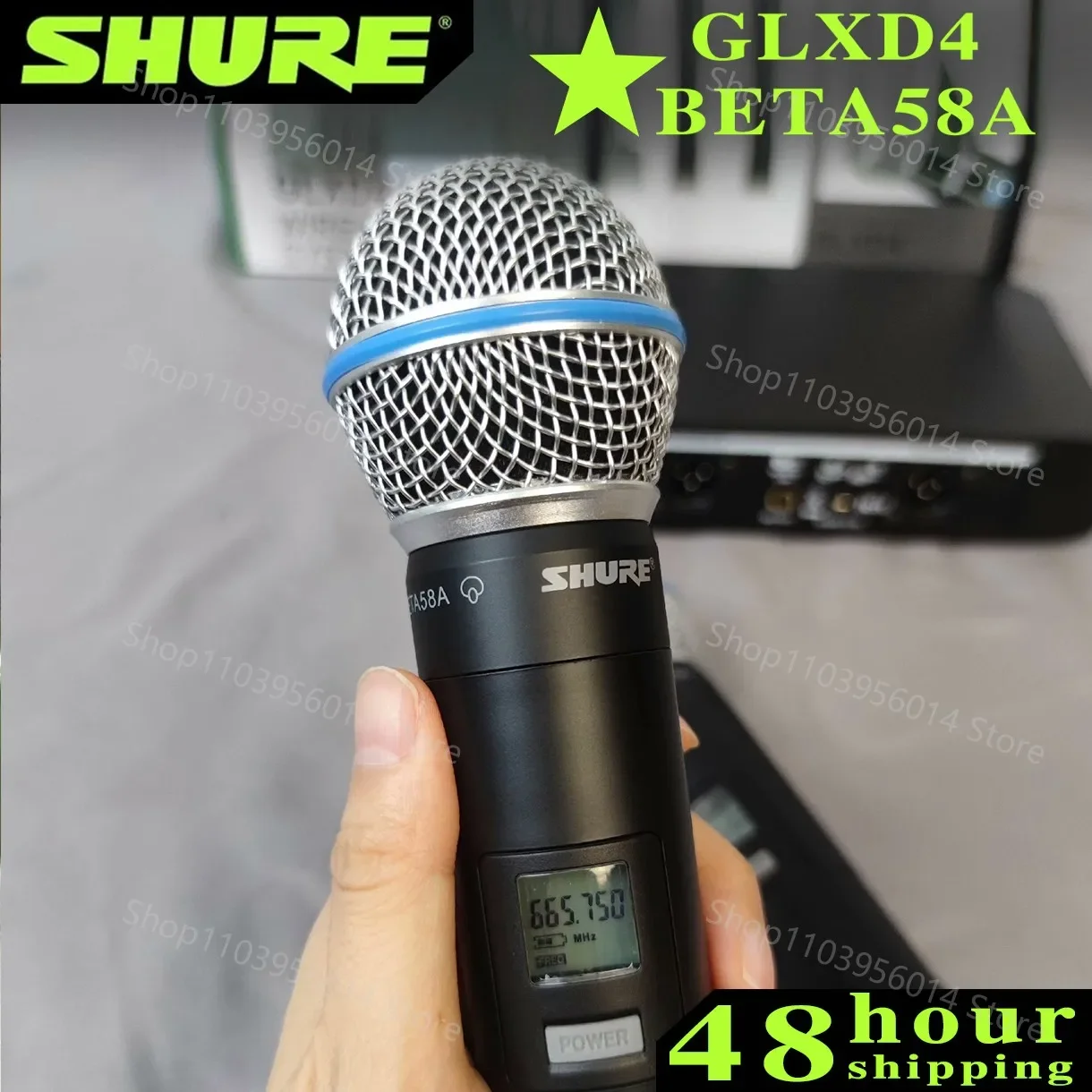 Shure GLXD 4 BETA 58A Wireless Microphone Set 2 Handheld Microphones Dynamic Professional Handheld Party Stage Karaoke640-690MHZ