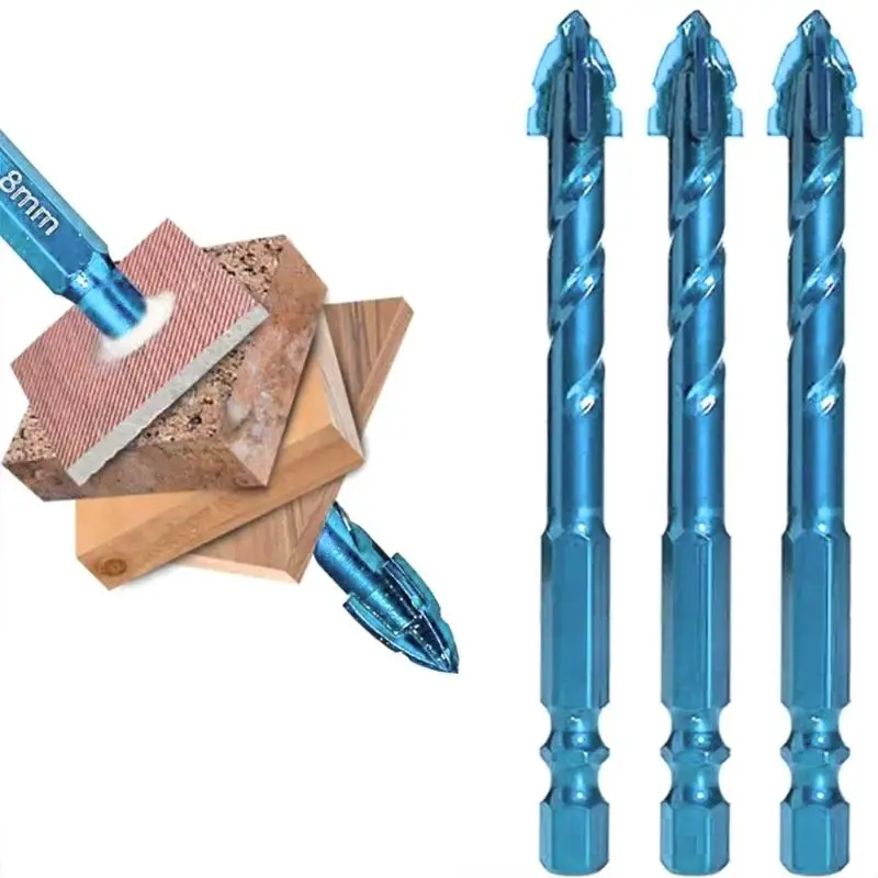 652F Eccentric Drill Bit Four-Edge Serrated Drill Bits 1/4 Shank High Hardness Steel Metal Drill For Brick
