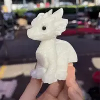 1PCS Natural White Marble Jade Dragon Carving Crystal Statue for Powerful Healing Reiki Home Decor Unique Holiday Gift 4