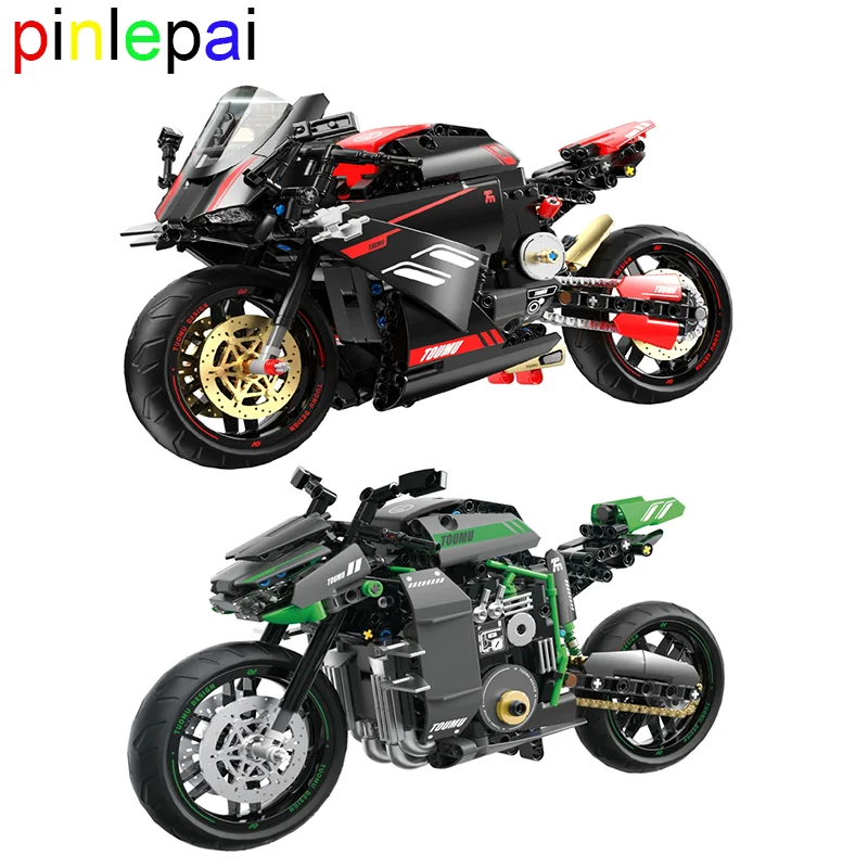 Pinlepai Tuomu Technical Motorcycle Building Block Set Motorbike Bricks Model Blocks Brick Famous Car Motor Cycle Racing Toys