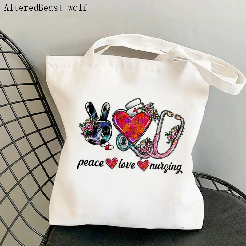 Women Shopper bag She Could change the world so she became a nurse Bag Harajuku Canvas Bag girl handbag Tote Shoulder Lady Bag