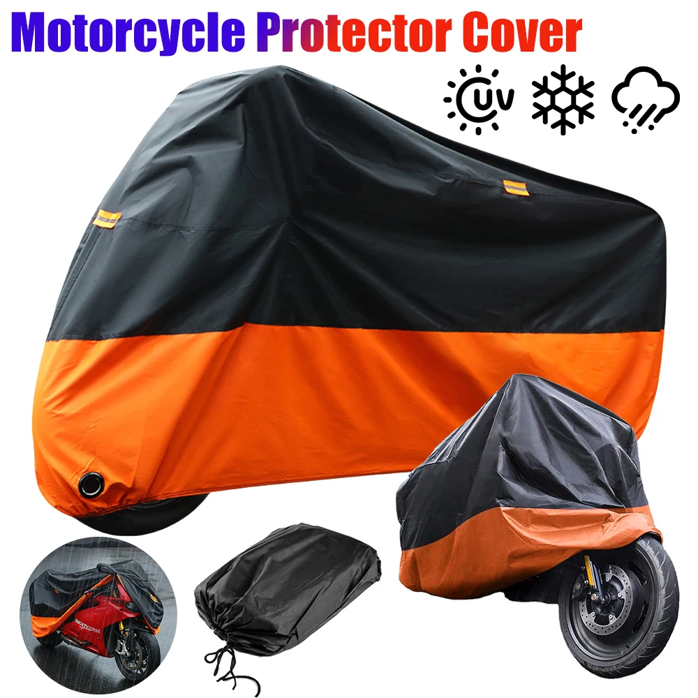 Motorcycle Cover 190T Universal Outdoor UV Protector Motorbike Scooter Cover Dust Waterproof Thicken Polyester Protective Cover