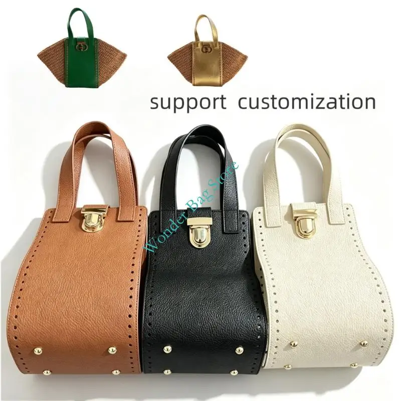 DIY PU Bag Replacement Panel Set with Top Carry Grip and Sewing Ready Edges for Custom Bag Making and DIY Use