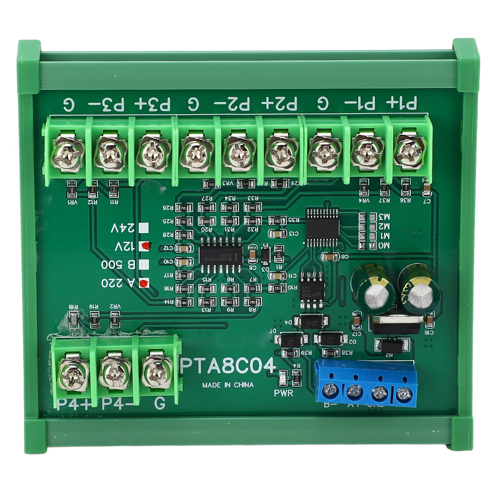 Temperature Sensor Module Resistance Collection 4ch PT100 RTD RS485 with Guide Rail Housing
