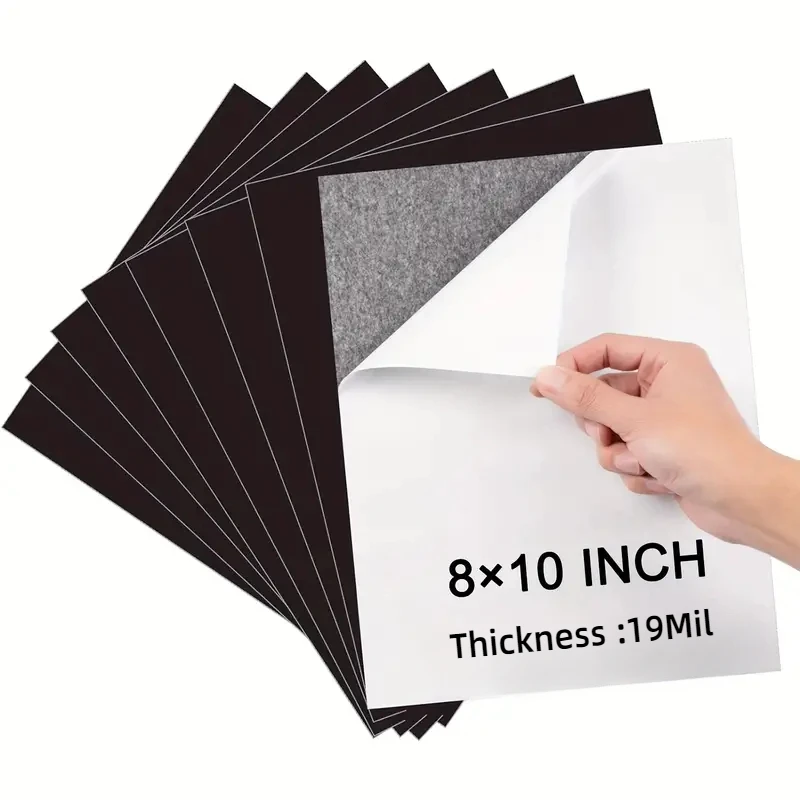 Flexible Magnetic Sheets, 19Mil Thick, 8x10 Inches, Strong Hold Craft Magnets for DIY, Scrapbooking, Office (Easy Cut & Shape)