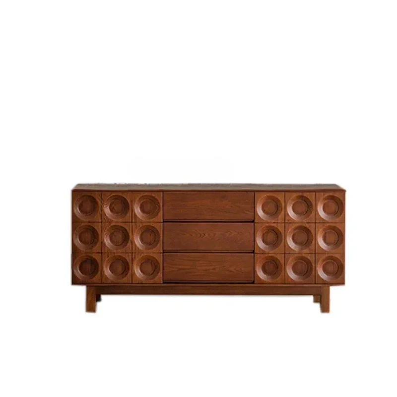 

xz1French solid wood multi-functional dining side home retro living room storage cabinet