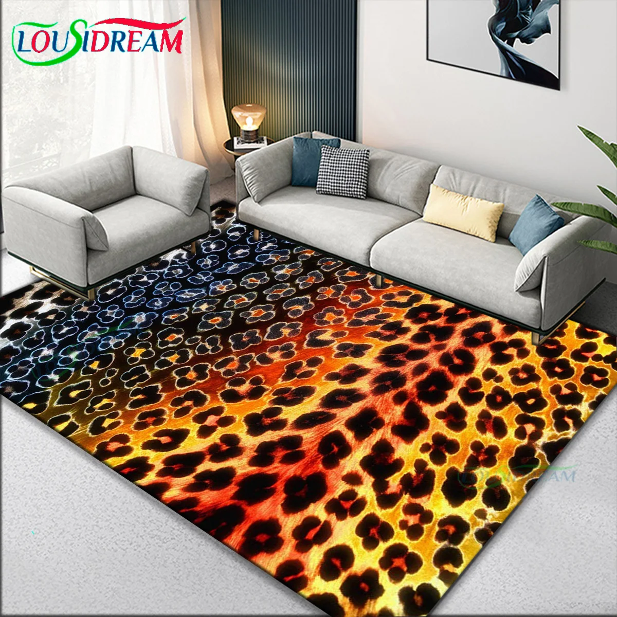 

Colorful Leopard striped pattern Area Large Carpets Rugs Tapete For Living Room Bedroom Home Decor Decoration 3D Print Mats Gift