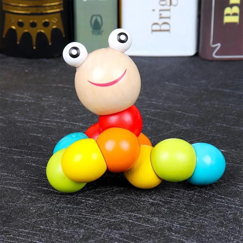 1Set Developmental Toy Tummy Time Toy Wooden Interactive Toy 3D Baby Block Toy