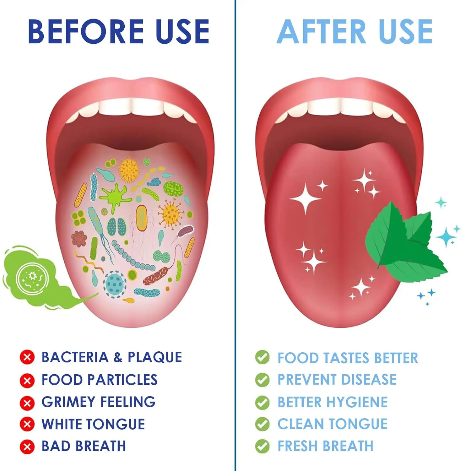 Triple Effect Tongue Scraper Tongue Scraping Plate Oral Cleaning Brush Reusable Fresh Breath Oral Hygiene Care Cleaning Tools