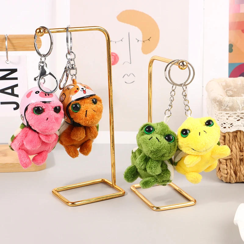 Kawaii Helmet Sea Turtle Keychain Cute Animal Plush Toy Individualization Charm Bag Pendant Gift