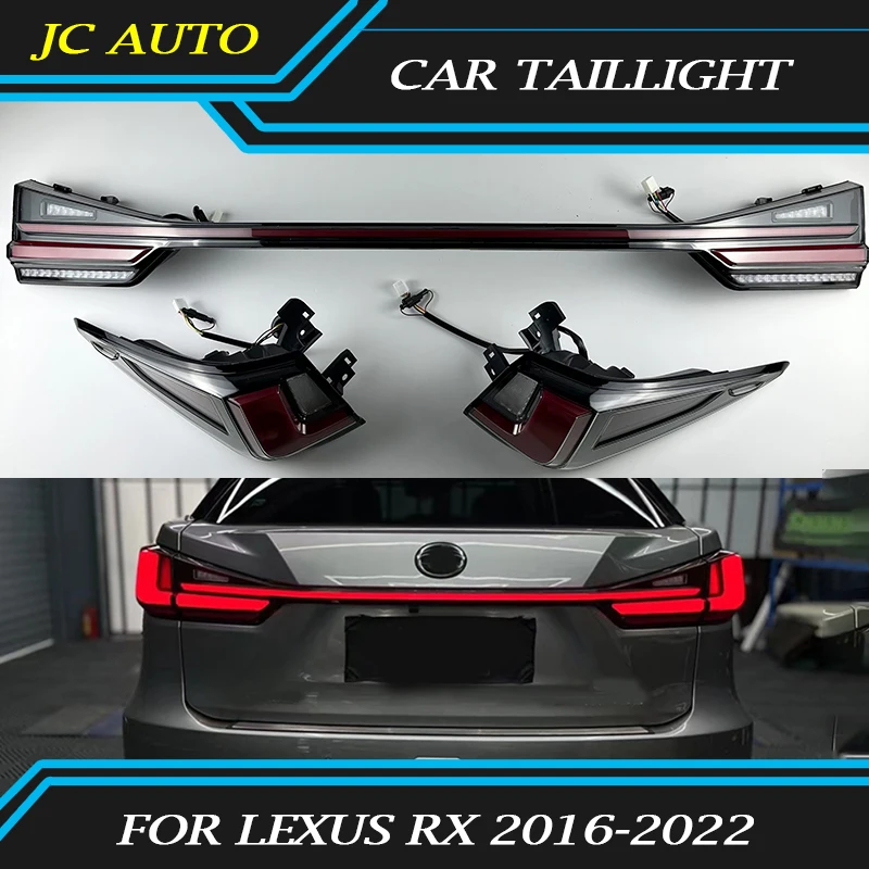 

Car taillight fit for Lexus RX 2016-2022 RX 300 350 Led rear Through Truck Taillight Tail Lights Lamp reversing Breathing Light