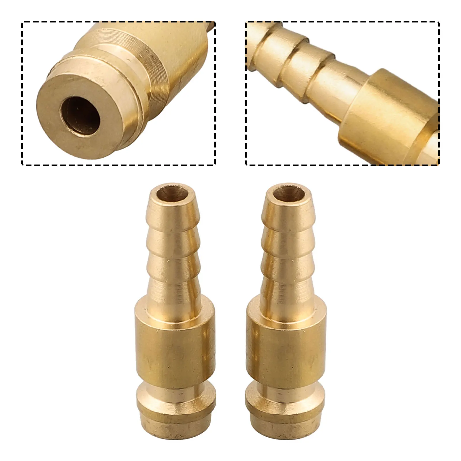 2pcs 6mm-10mm Gas & Water Male Adapter Quick Connector For TIG Welding Torch Intake Male Adapter Quick Connector Weld Tools