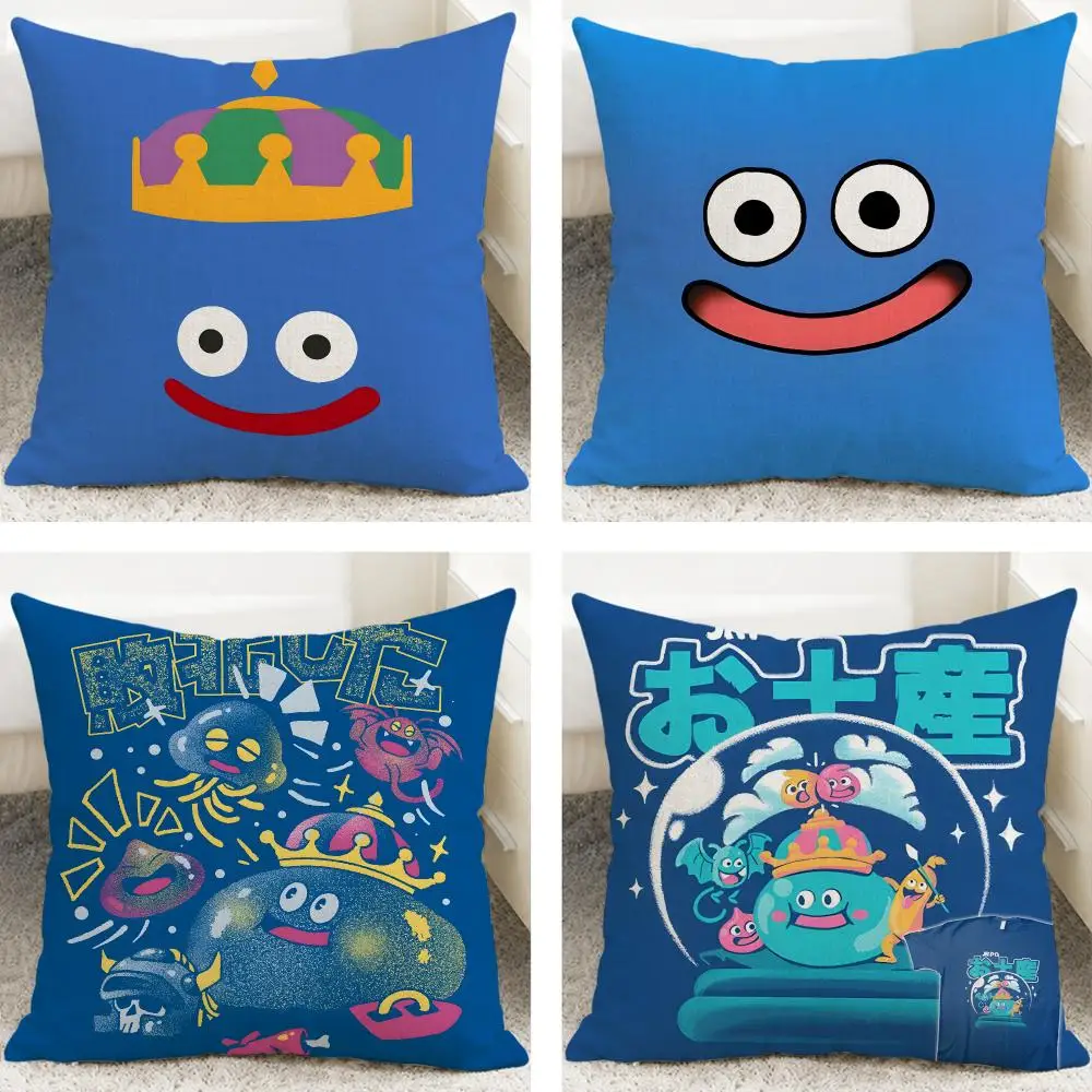 Character Slime Dragon Quest Cushion Cover Cushion Covers Natural Linen Breathable Sofa Bedroom Decor Pillowcase