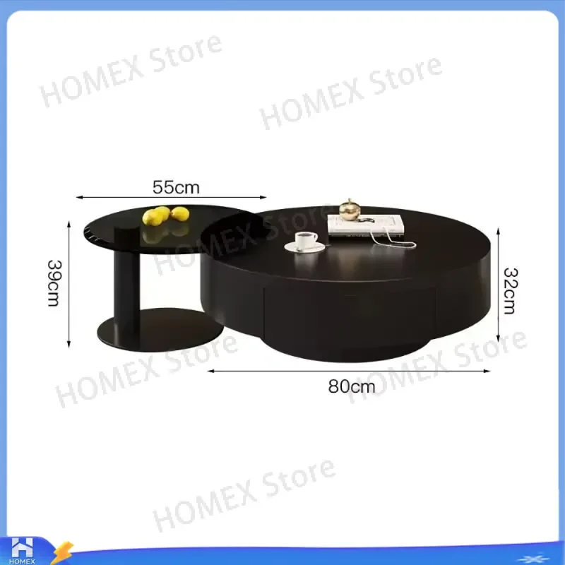 Modern Round Coffee Table Luxury Low Center Table for Living Room Nordic Style Cute Home Decor Furniture Salon Basse