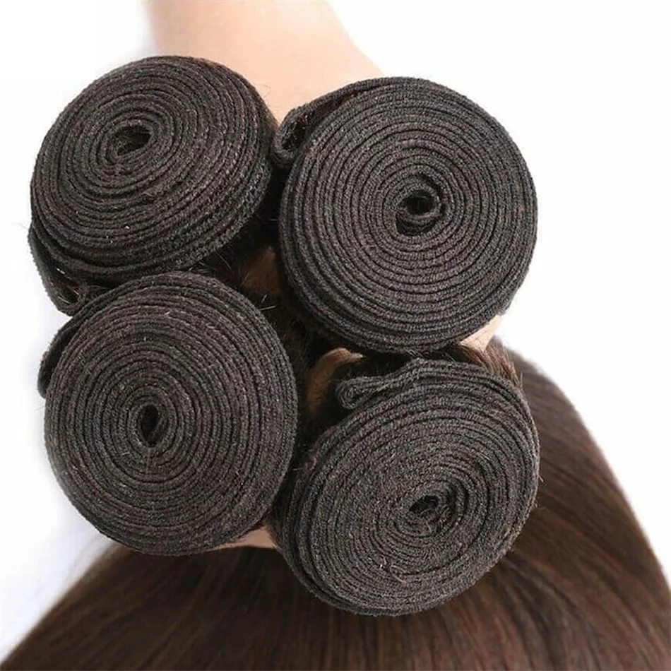 #4 Straight Bundles Human Hair Weave Bundles Dark Brown Brazilian Weaving Extensions 1/3/4 Bundles PCS 100% Remy Hair Extensions