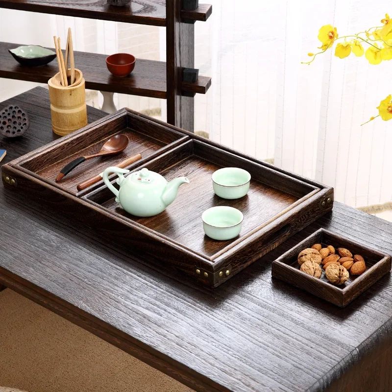 

Storage Tray Trays to Serve Food Exquisite Afternoon Tea Set Dry Fruit Plate Wooden Dessert Tray Wood Serving Teaware Kitchen