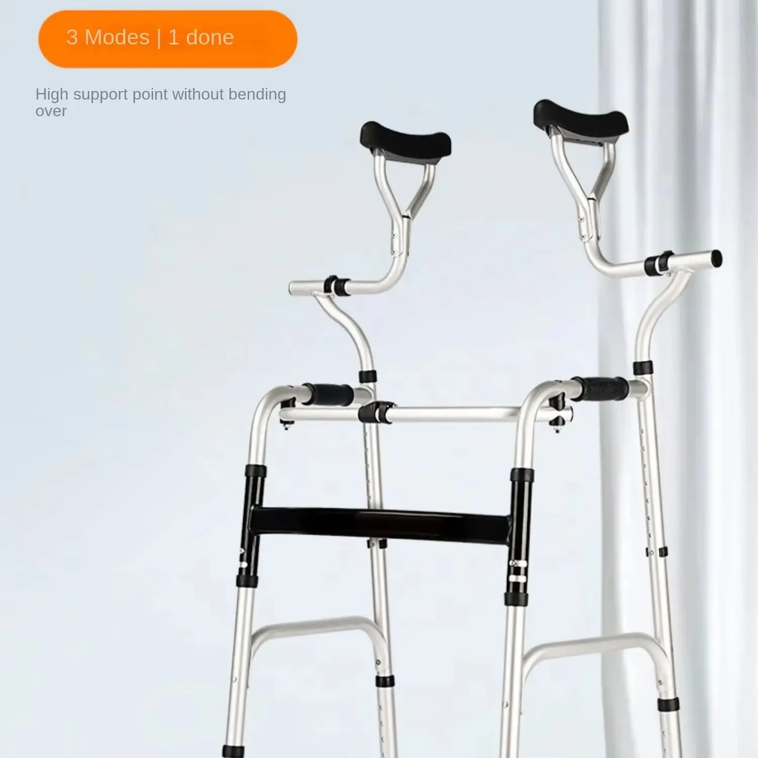 Elderly Anti-Skid Four-Legged Crutches Walker Rehabilitation Fall Prevention Walking Support Frame for Elderly