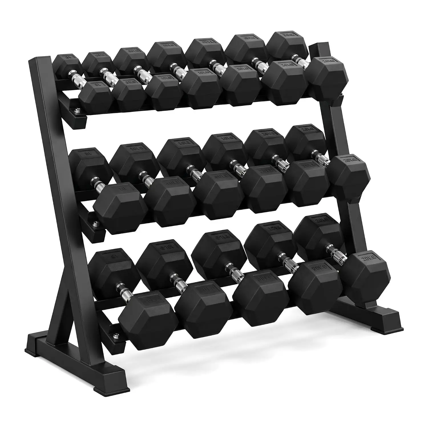 350/450/550 lbs Rubber Hex Dumbbells with Rack Free Weight for Home Gym, Durable Rubber Dumbbell with, Customized